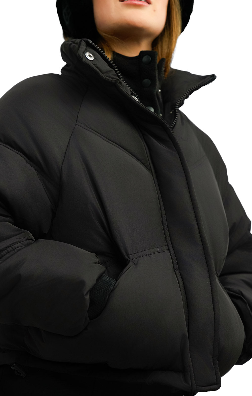 Topshop Petite Padded Puffer Jacket In Black