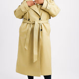 ASOS DESIGN Curve Longline Trench Coat In Stone