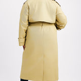 ASOS DESIGN Curve Longline Trench Coat In Stone