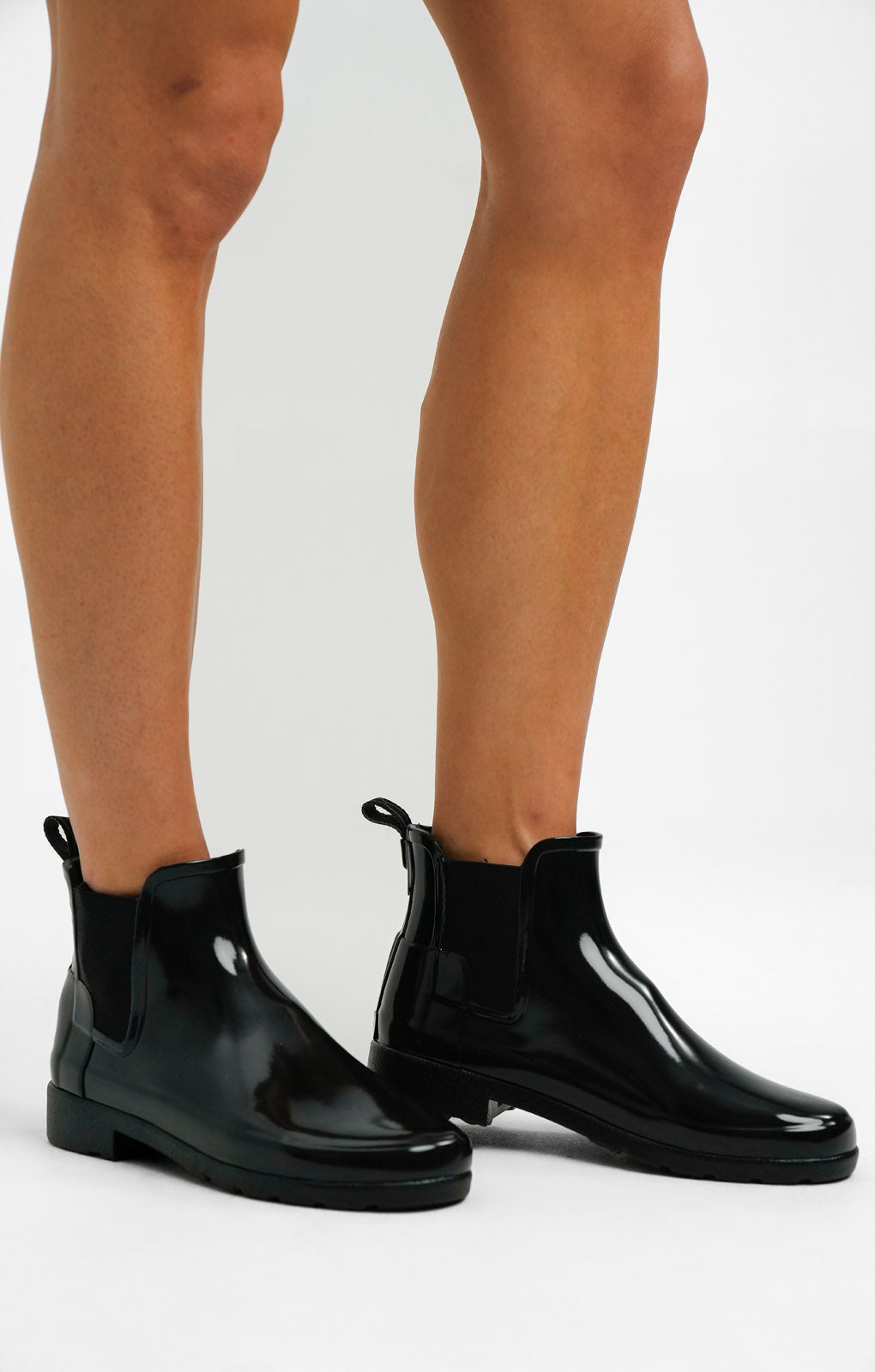 Hunter Original Refined Chelsea Wellington Boots In Black Gloss