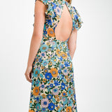 Topshop Mix And Match Stripe And Floral Midi Dress In Multi