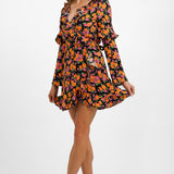 Topshop Rose Ruffle Wrap Mini Dress In Multi
