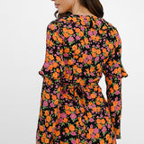 Topshop Rose Ruffle Wrap Mini Dress In Multi