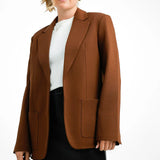 Topshop Ponte Jersey Blazer In Chocolate