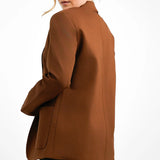 Topshop Ponte Jersey Blazer In Chocolate