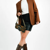 Topshop Ponte Jersey Blazer In Chocolate