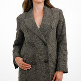 Topshop Herringbone Overcoat In Chocolate
