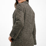 Topshop Herringbone Overcoat In Chocolate