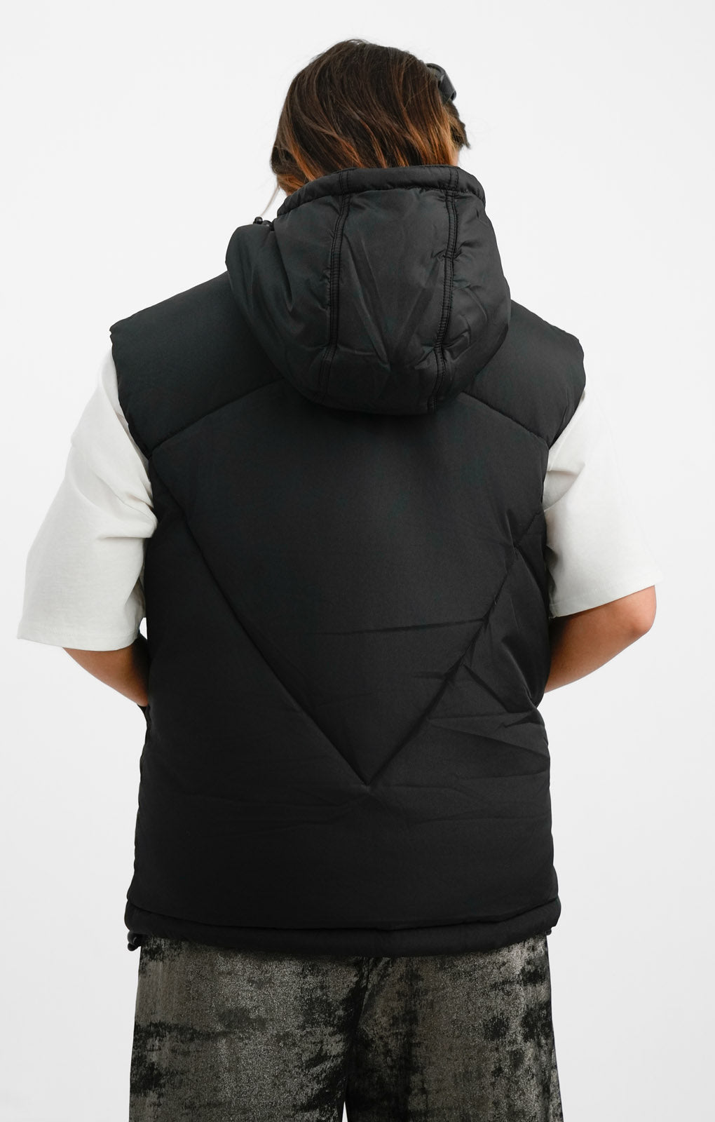 Topshop Sleeveless Hooded Jacket In Black