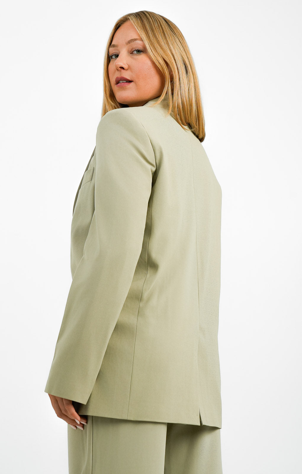 Topshop Tailored Oversized Double Breasted Blazer In Stone