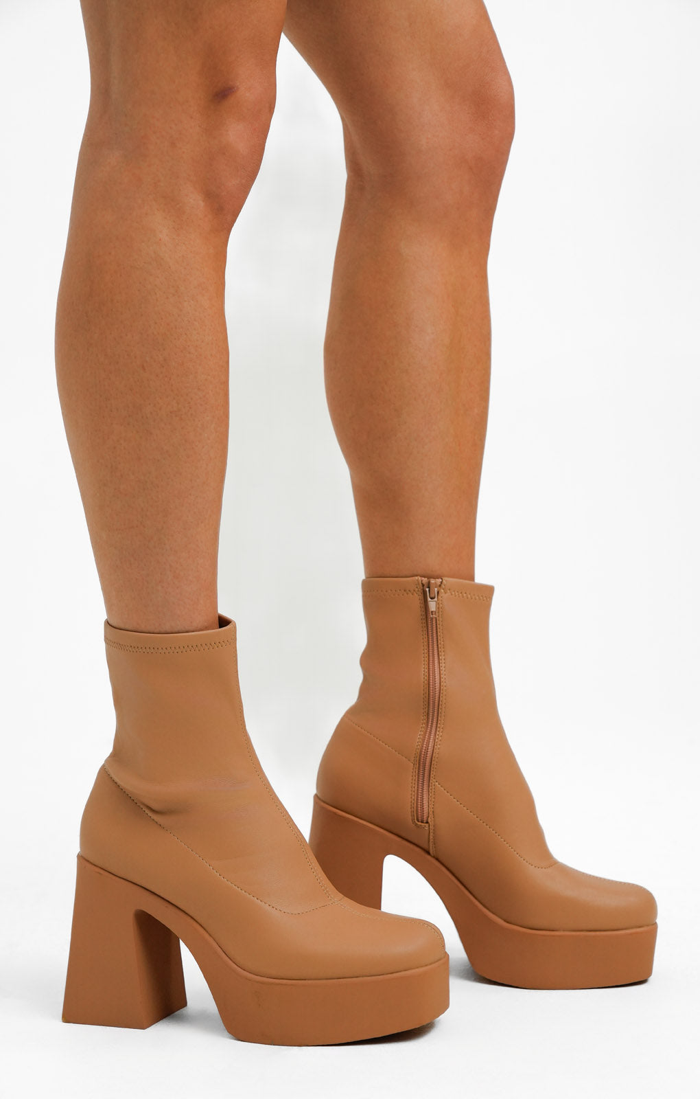 ALDO Grandstep Chunky Platform Sock Boots In Beige