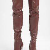 Steve Madden Vava Over The Knee Boots In Pink Patent