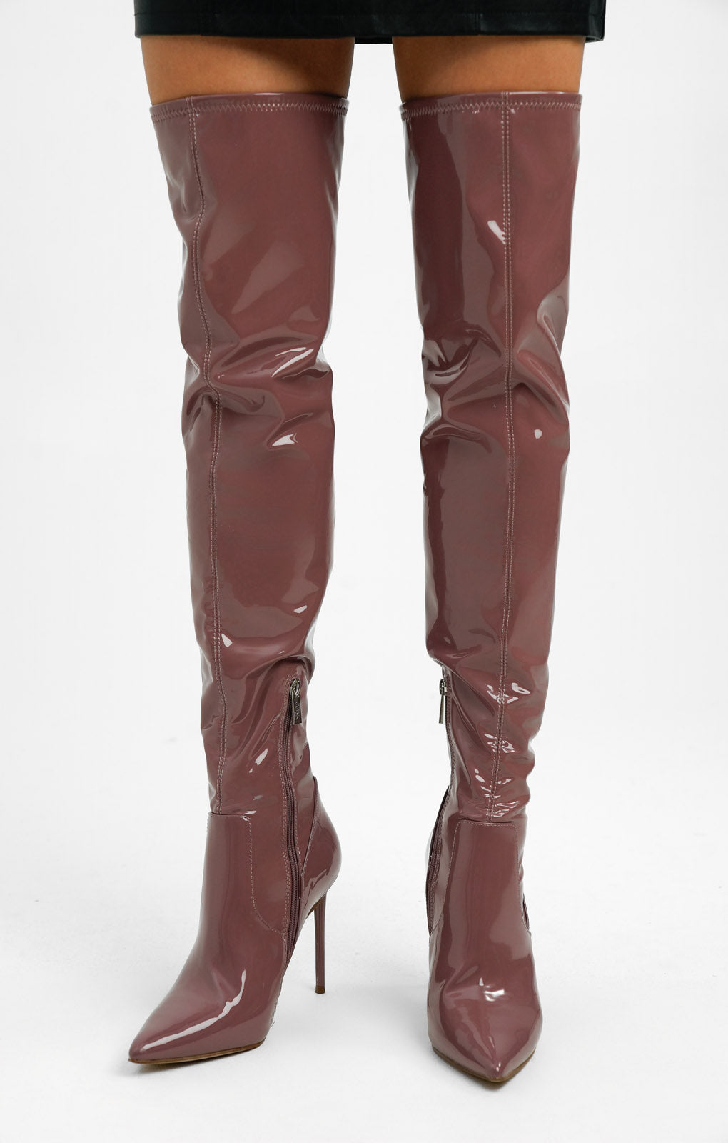 Steve Madden Vava Over The Knee Boots In Pink Patent