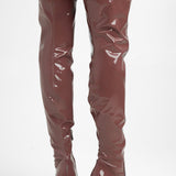 Steve Madden Vava Over The Knee Boots In Pink Patent