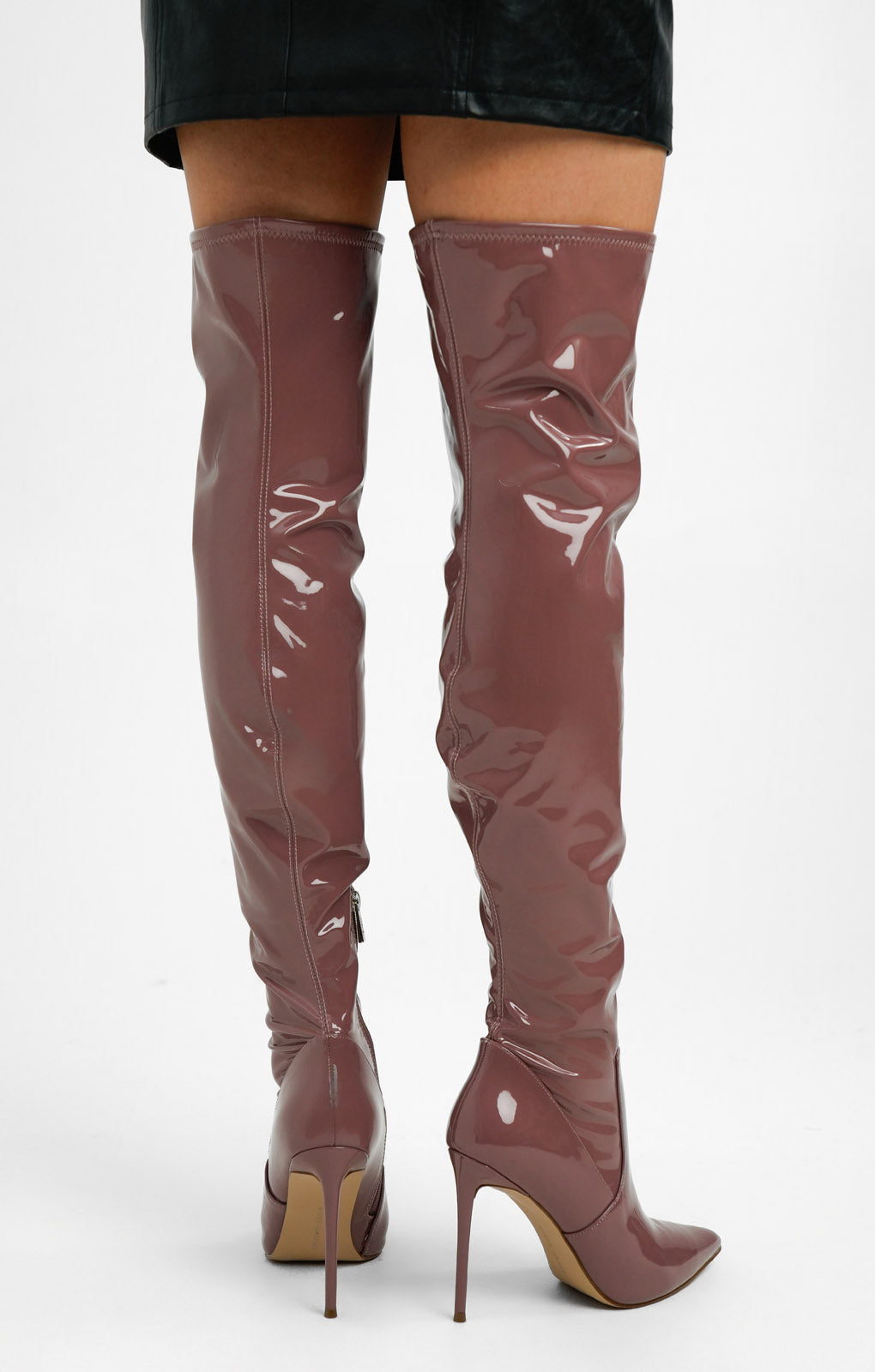 Steve Madden Vava Over The Knee Boots In Pink Patent