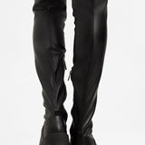 Steve Madden Riveredge Over The Knee Boots In Black Pu