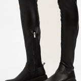 Steve Madden Riveredge Over The Knee Boots In Black Pu