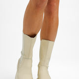 Steve Madden Vivianne Mid Calf Boots In Bone Leather