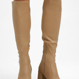 Schuh Della Second Skin Heeled Knee Boots In Stone
