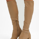 Schuh Della Second Skin Heeled Knee Boots In Stone