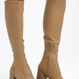Schuh Della Second Skin Heeled Knee Boots In Stone