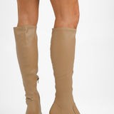 Schuh Della Second Skin Heeled Knee Boots In Stone