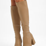 Schuh Della Second Skin Heeled Knee Boots In Stone