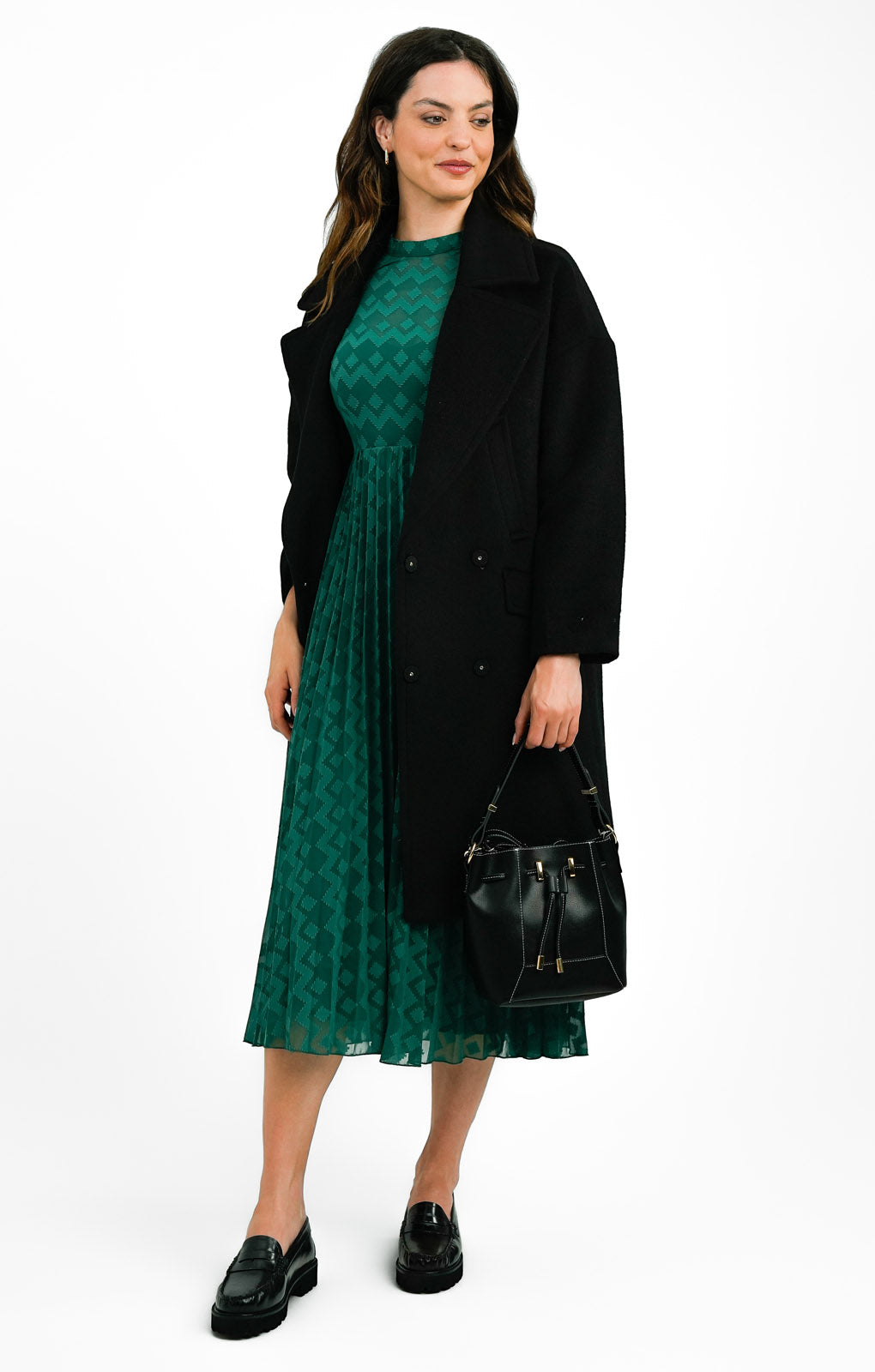 Gianni Feraud Stella Oversized Slouchy Coat In Black