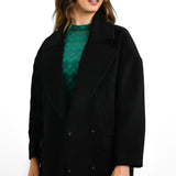 Gianni Feraud Stella Oversized Slouchy Coat In Black