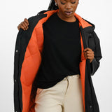 Topshop Mid Length Hooded Parker Jacket In Black