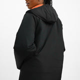 Topshop Mid Length Hooded Parker Jacket In Black