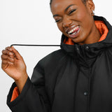 Topshop Mid Length Hooded Parker Jacket In Black