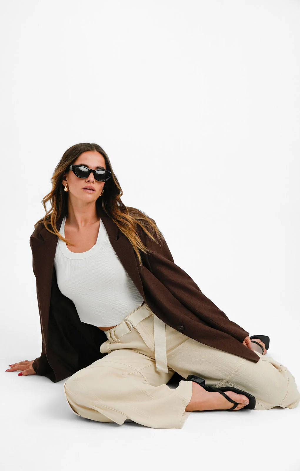 Topshop Relaxed Oversized Single Breasted Blazer In Chocolate Brown