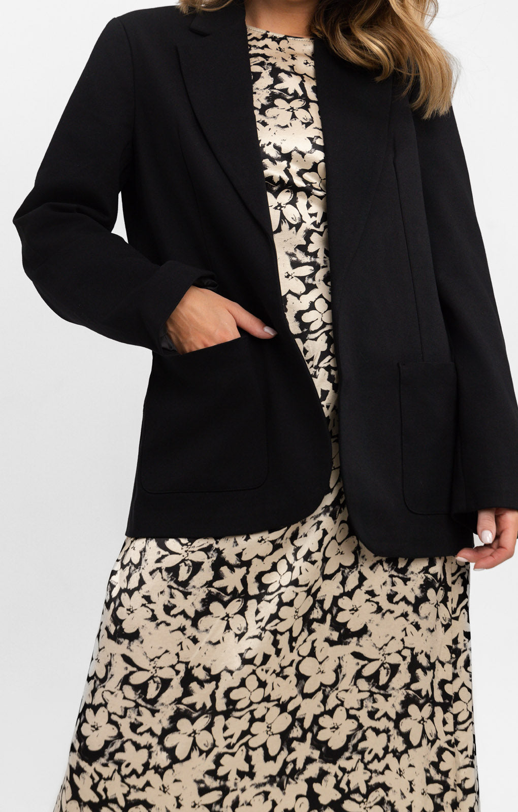 Topshop Ponte Jersey Blazer In Black