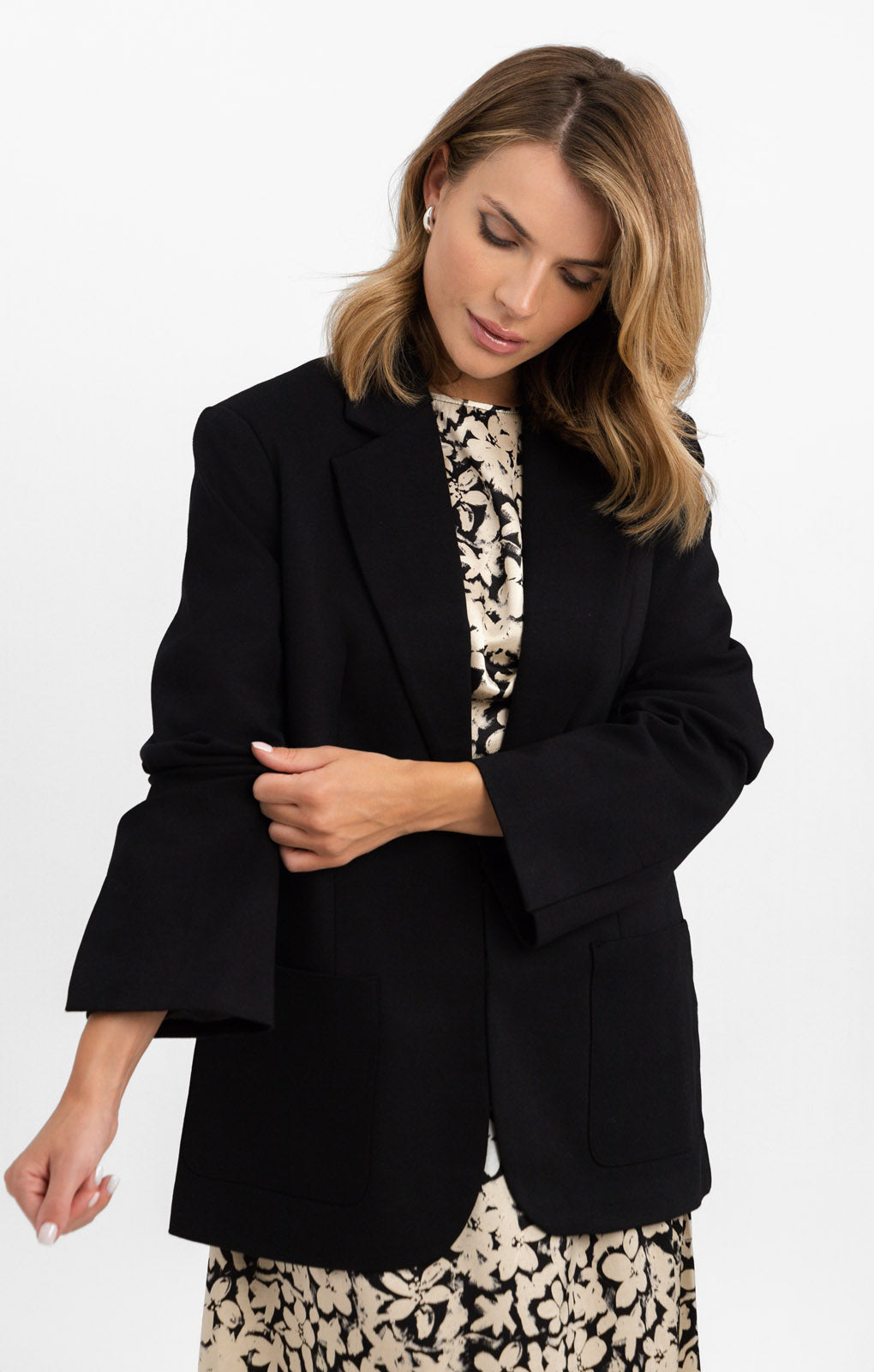 Topshop Ponte Jersey Blazer In Black
