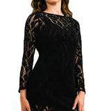 Topshop Velvet Lace Midi Dress In Black