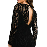 Topshop Velvet Lace Midi Dress In Black