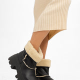 ASOS DESIGN Adriana Chunky Borg Lined Boots In Black