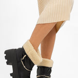 ASOS DESIGN Adriana Chunky Borg Lined Boots In Black