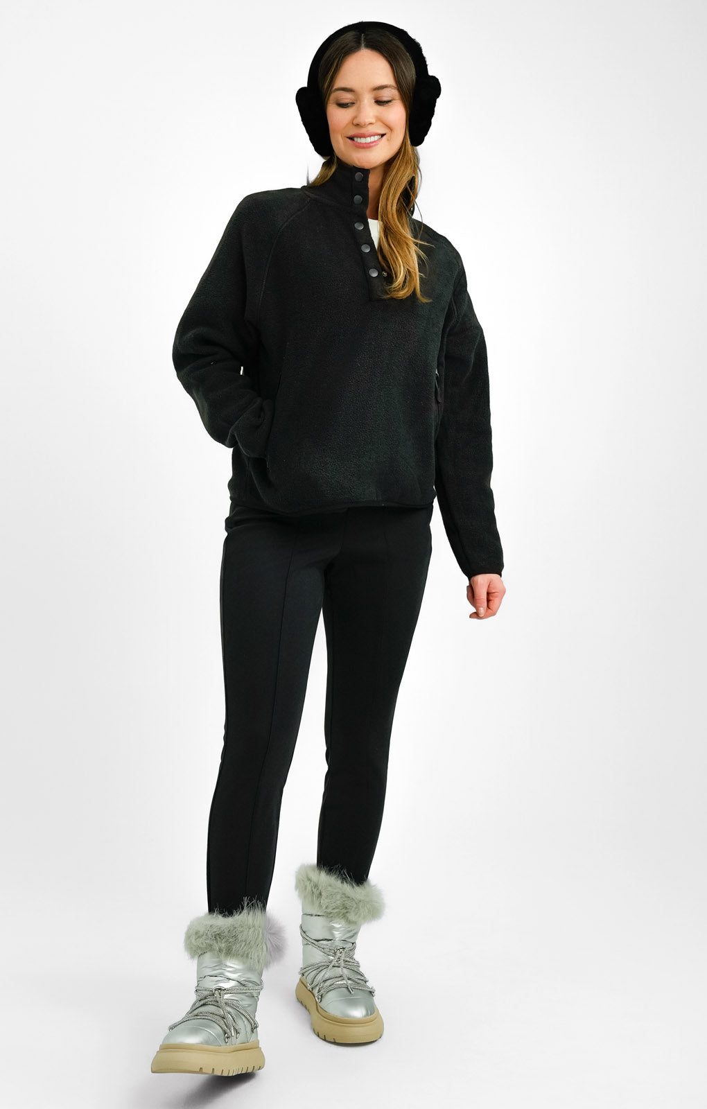 ASOS 4505 Petite Ski Fleece With Poppers