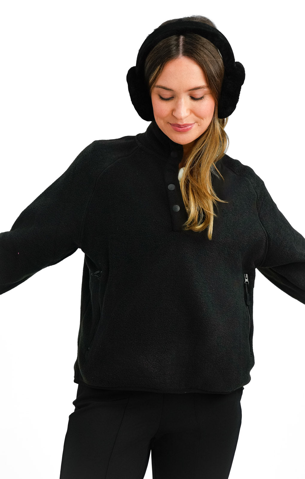 ASOS 4505 Petite Ski Fleece With Poppers