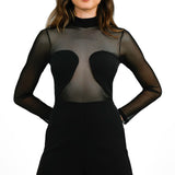 Topshop Mesh Bralette Detail Wide Leg Jumpsuit In Black