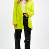 ASOS DESIGN Oversized Grandad Suit Blazer In Fluro Yellow