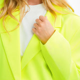 ASOS DESIGN Oversized Grandad Suit Blazer In Fluro Yellow