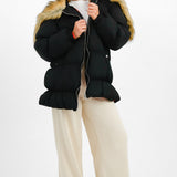 Collusion Oversized Parka Jacket With Faux Fur Hood In Black