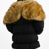 Collusion Oversized Parka Jacket With Faux Fur Hood In Black