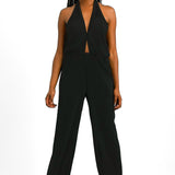 Halter Jumpsuit In Black