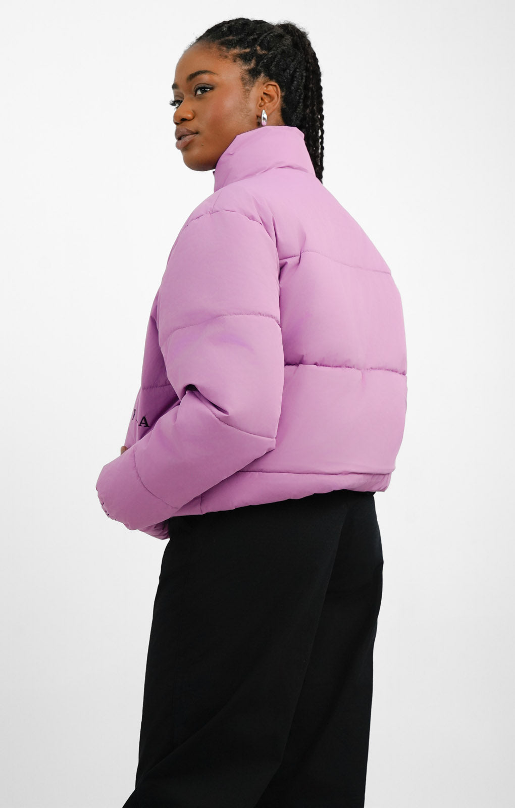 Fila Unisex Colour Blocked Puffer With Logo In Purple