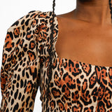 ASOS DESIGN bonded cotton poplin skater mini dress in animal print