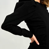 Topshop Puff Sleeve Mini Dress In Black